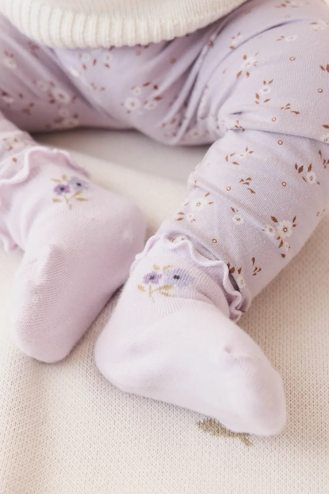 Alison Sock - Dusky Lavender Posie Fields