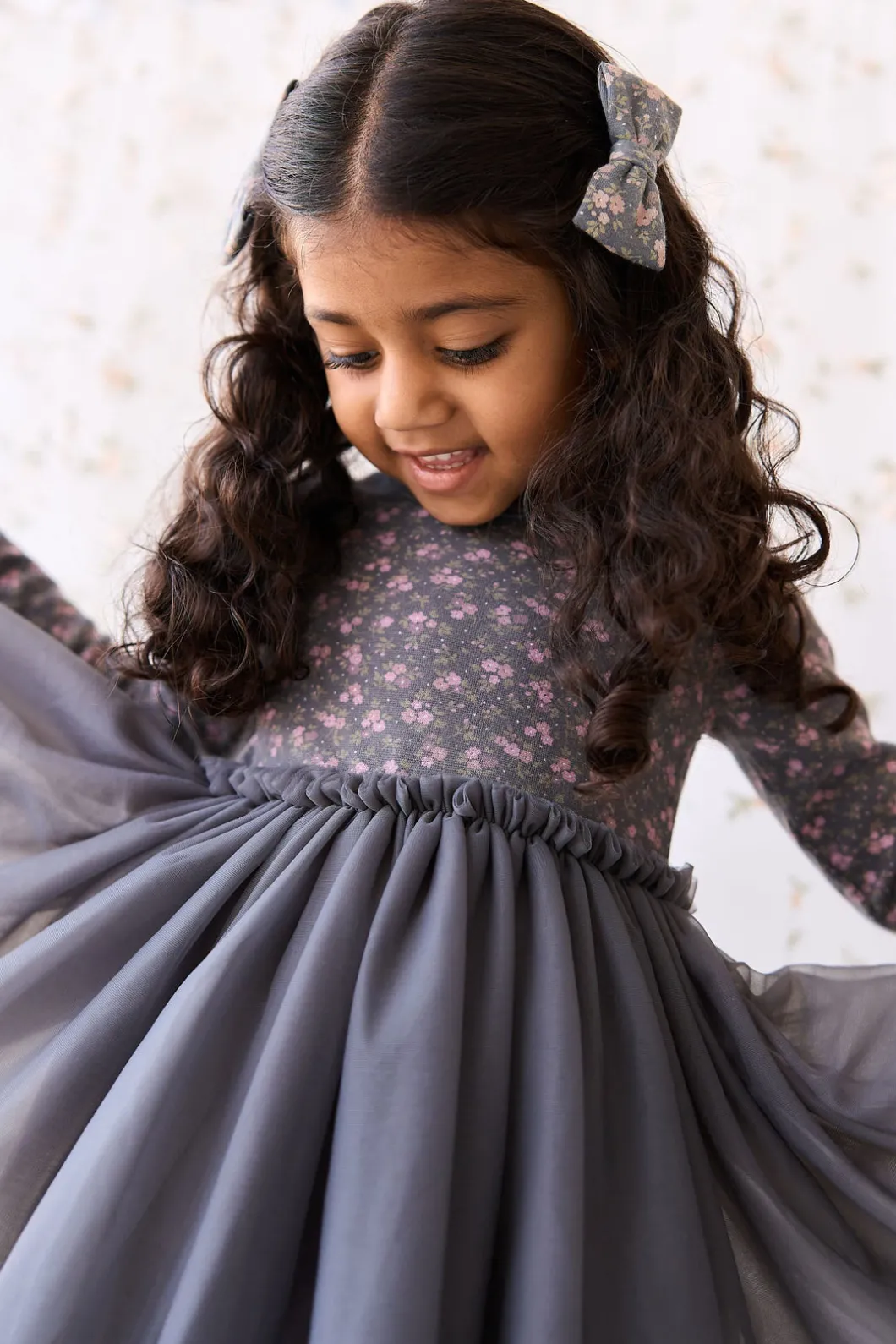 Anna Tulle Dress - Rosalie Floral Lava