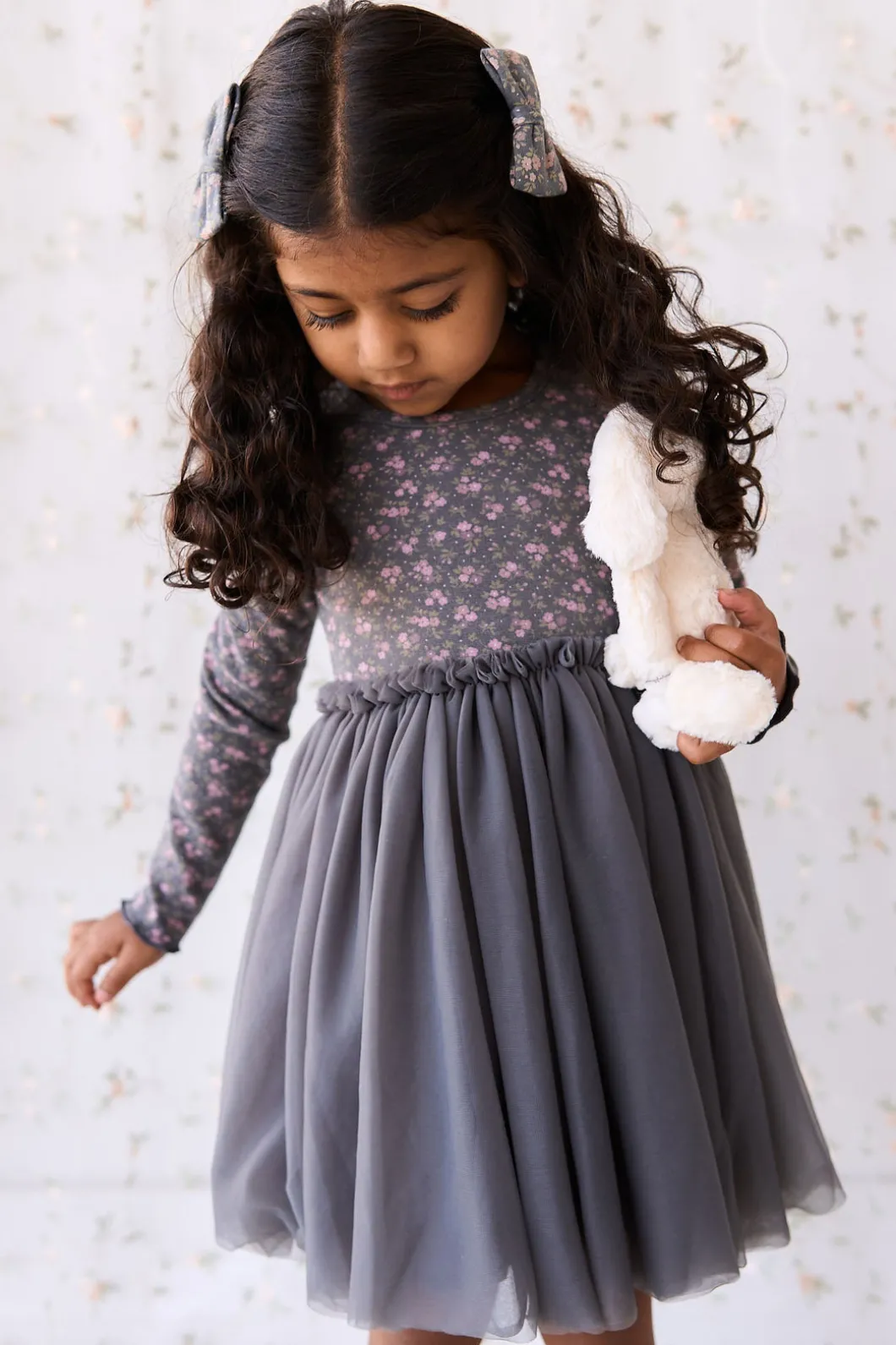 Anna Tulle Dress - Rosalie Floral Lava