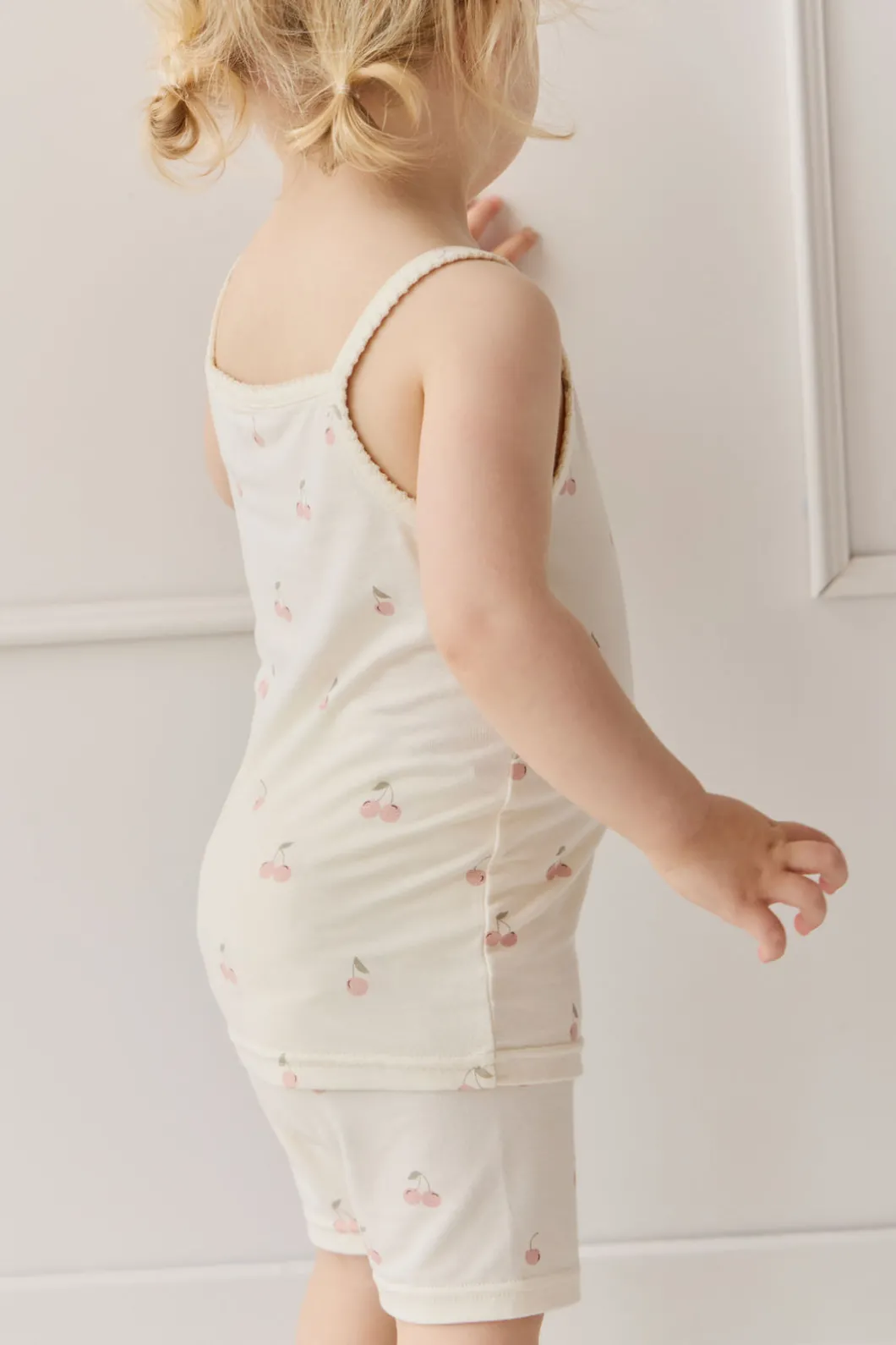Bamboo Ari Singlet Pyjama Set - Cherry Love Parchment