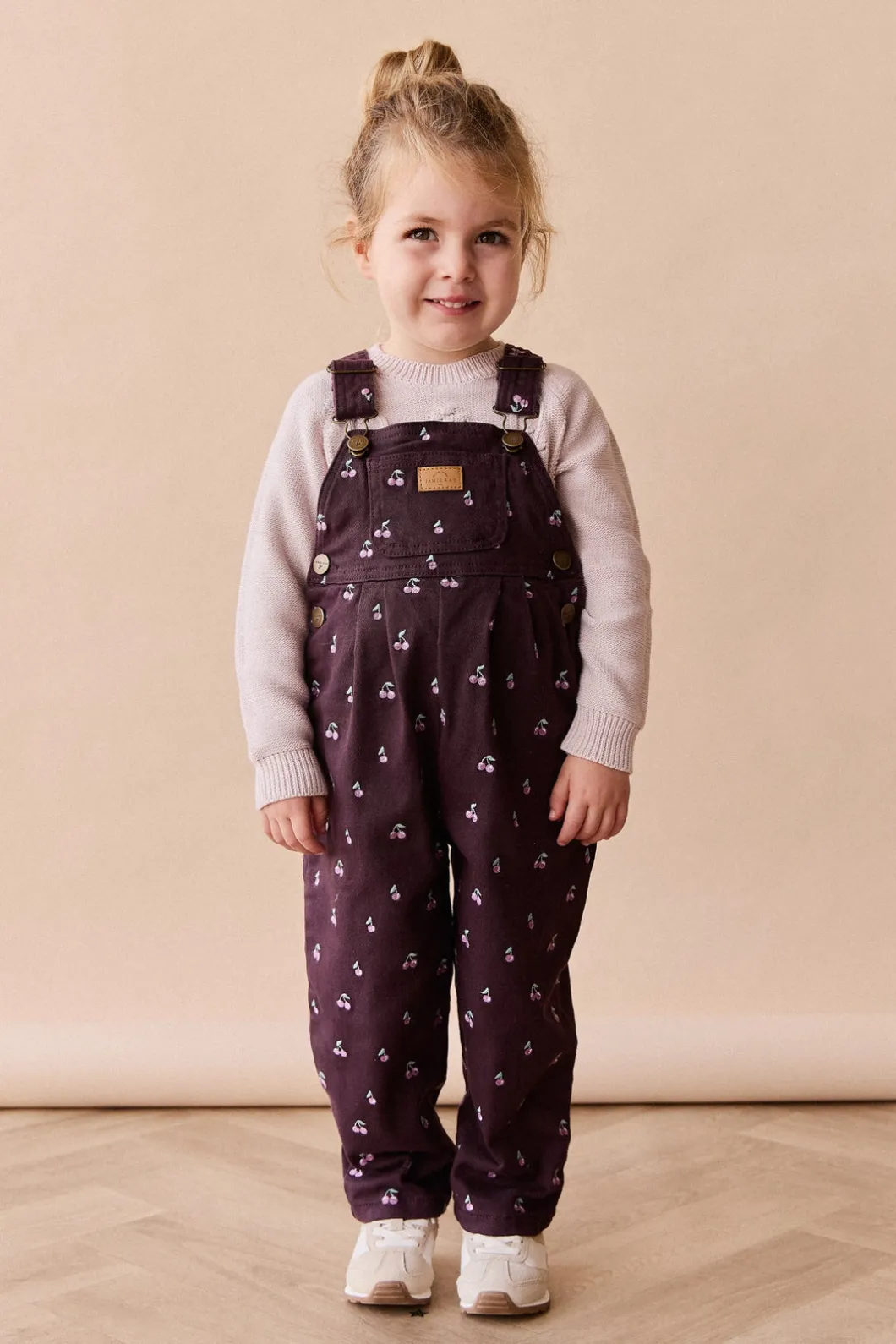 Blair Cord Overall - Cherry Love Plum Embroidery