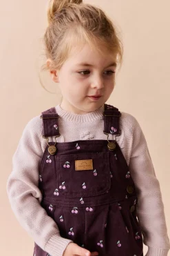 Blair Cord Overall - Cherry Love Plum Embroidery