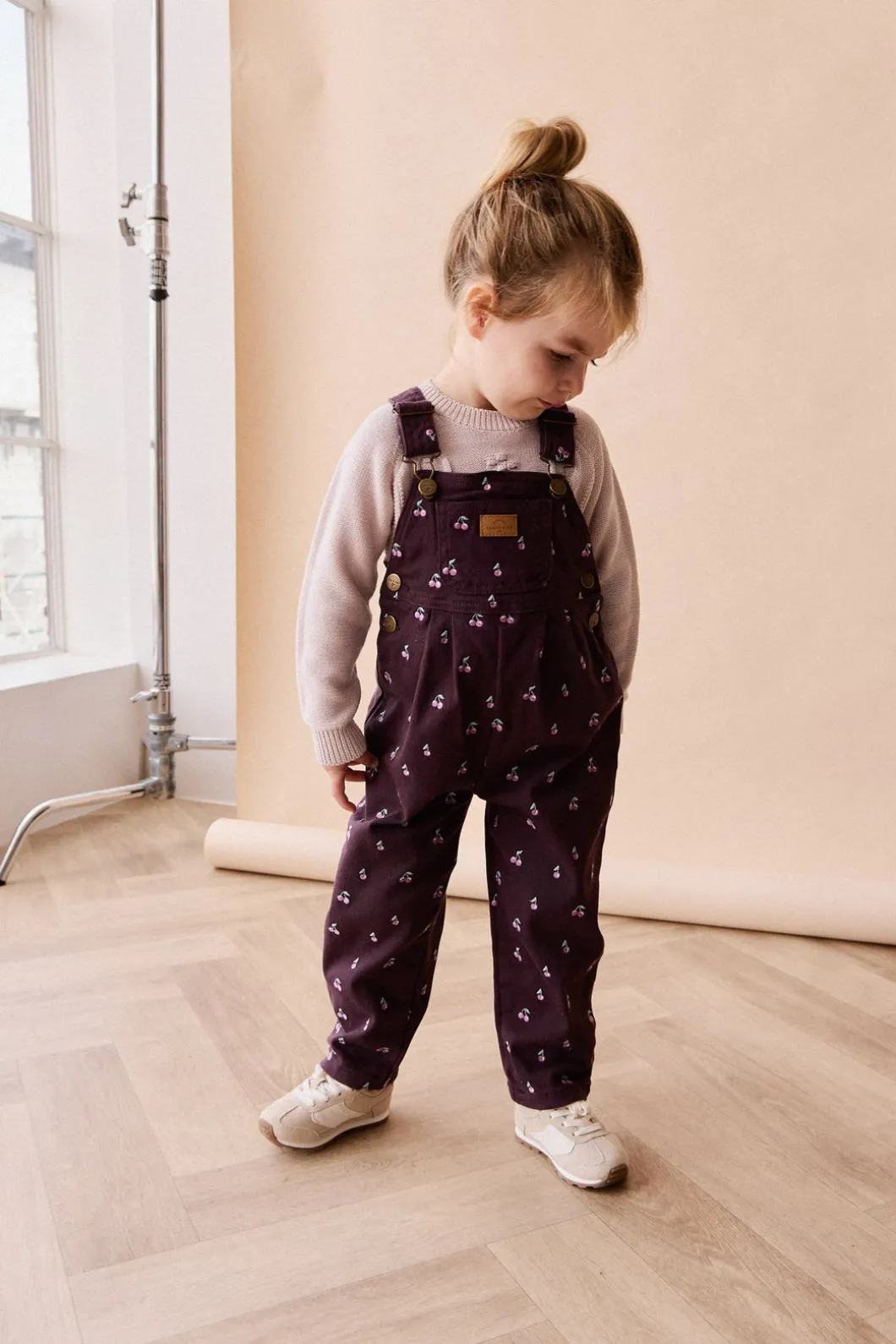 Blair Cord Overall - Cherry Love Plum Embroidery