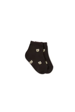 Bobbie Bear Sock - Jacquard Brownie