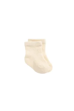 Bow Pointelle Ankle Socks - Macadamia