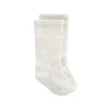 Bow Pointelle Knee High Sock - Light Oatmeal Marle