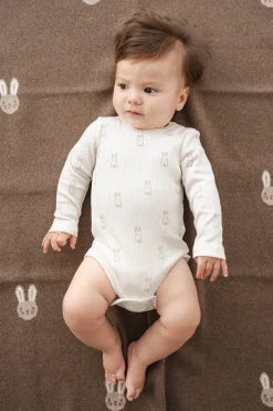 Bunny Knitted Blanket - Sepia Marle