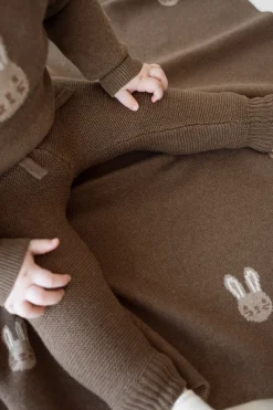 Bunny Knitted Blanket - Sepia Marle