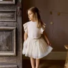 Caroline Frill Vest - Berry Cream