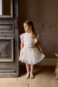Caroline Frill Vest - Berry Cream