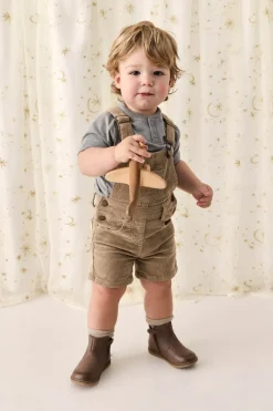 Casey Short Cord Overall - Vintage Taupe