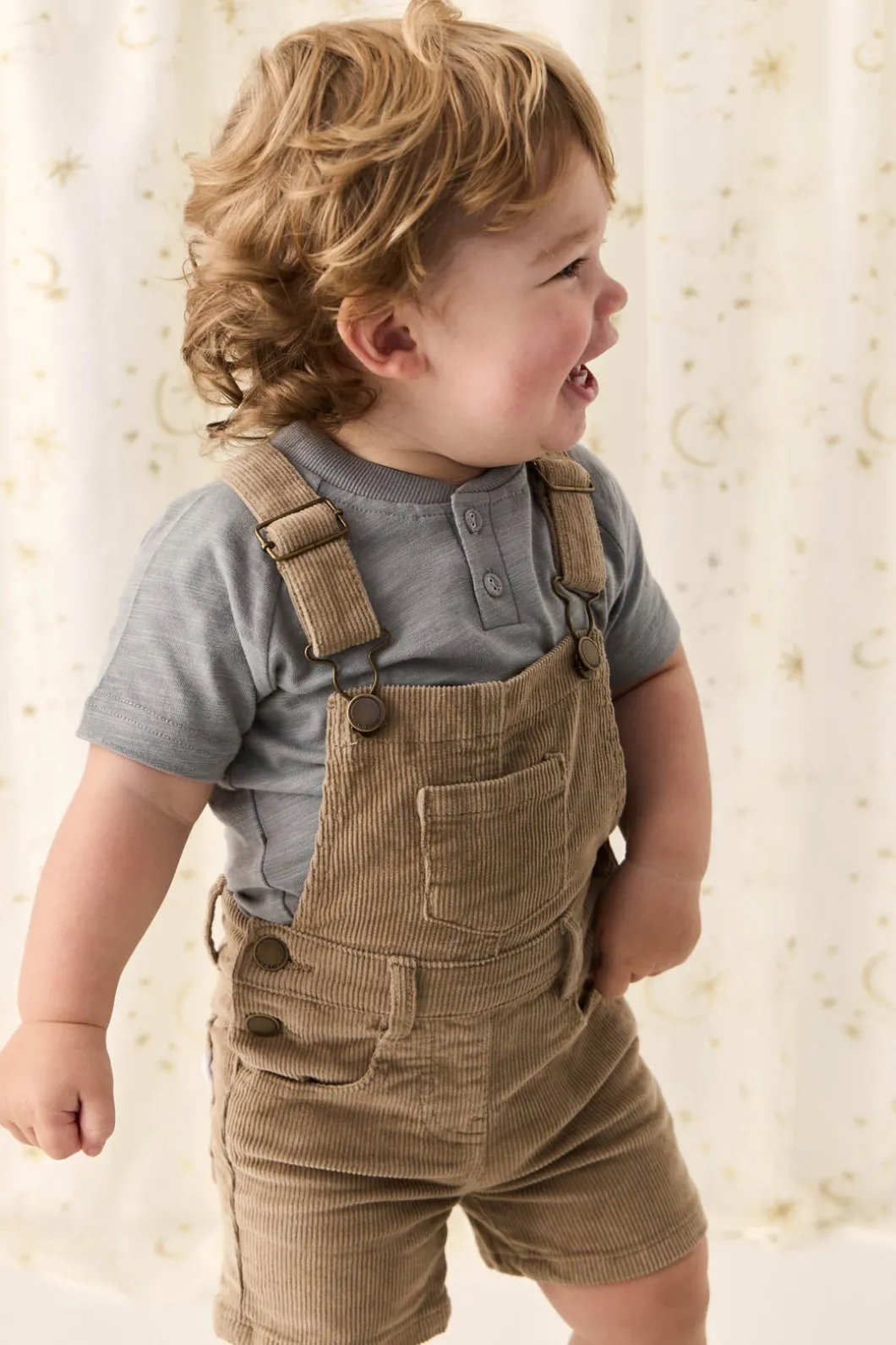 Casey Short Cord Overall - Vintage Taupe