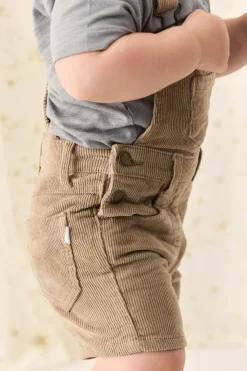 Casey Short Cord Overall - Vintage Taupe