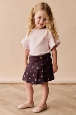Chelsea Skirt - Cherry Love Plum Embroidery