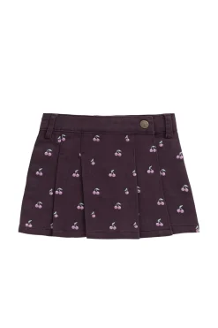 Chelsea Skirt - Cherry Love Plum Embroidery