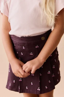 Chelsea Skirt - Cherry Love Plum Embroidery