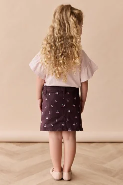 Chelsea Skirt - Cherry Love Plum Embroidery
