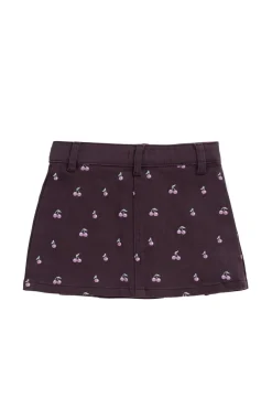 Chelsea Skirt - Cherry Love Plum Embroidery