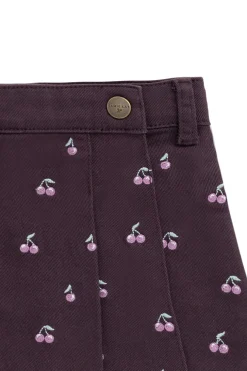 Chelsea Skirt - Cherry Love Plum Embroidery
