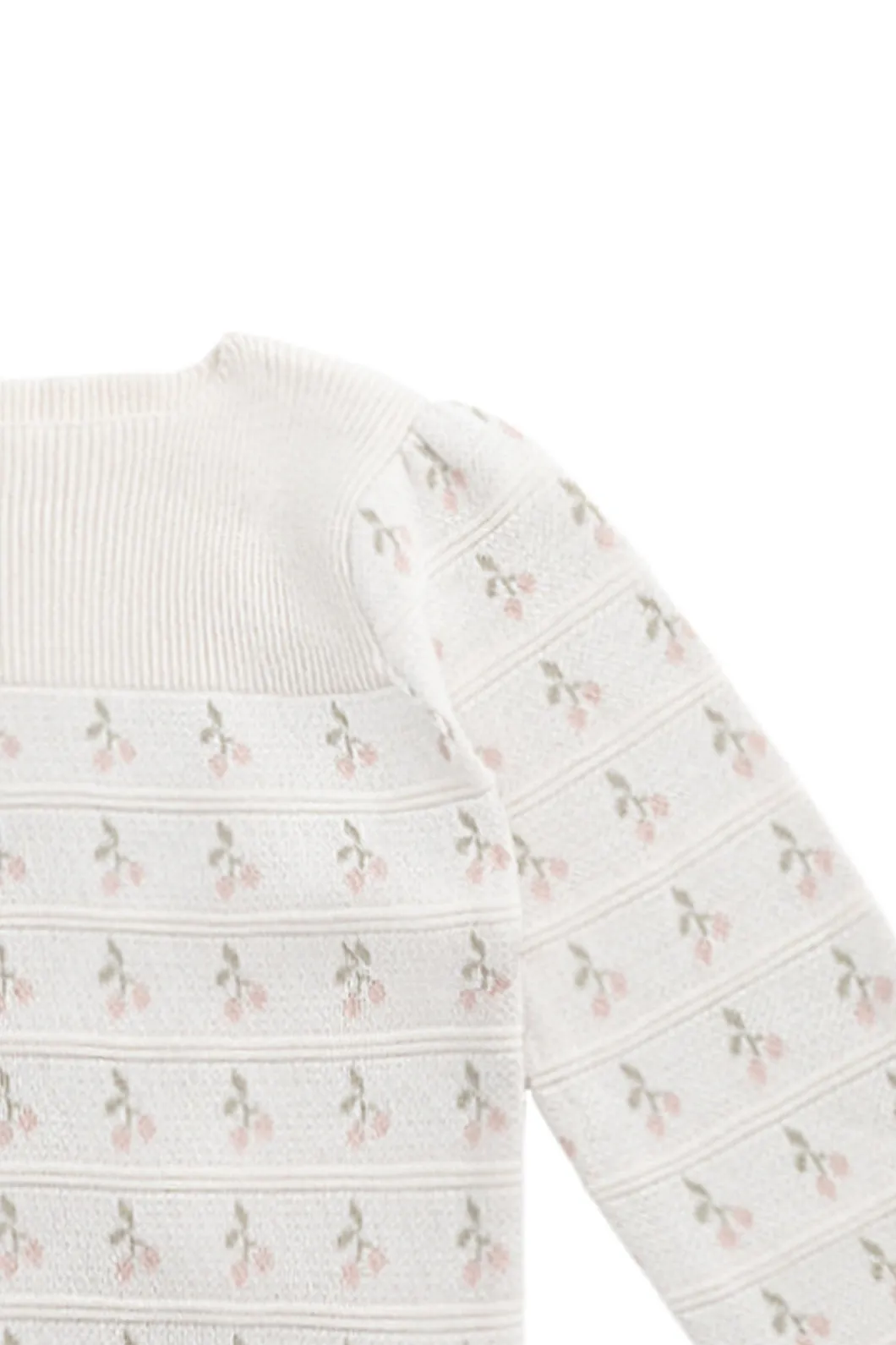 Cherry Love Jumper - Cherry Love Jacquard Egret