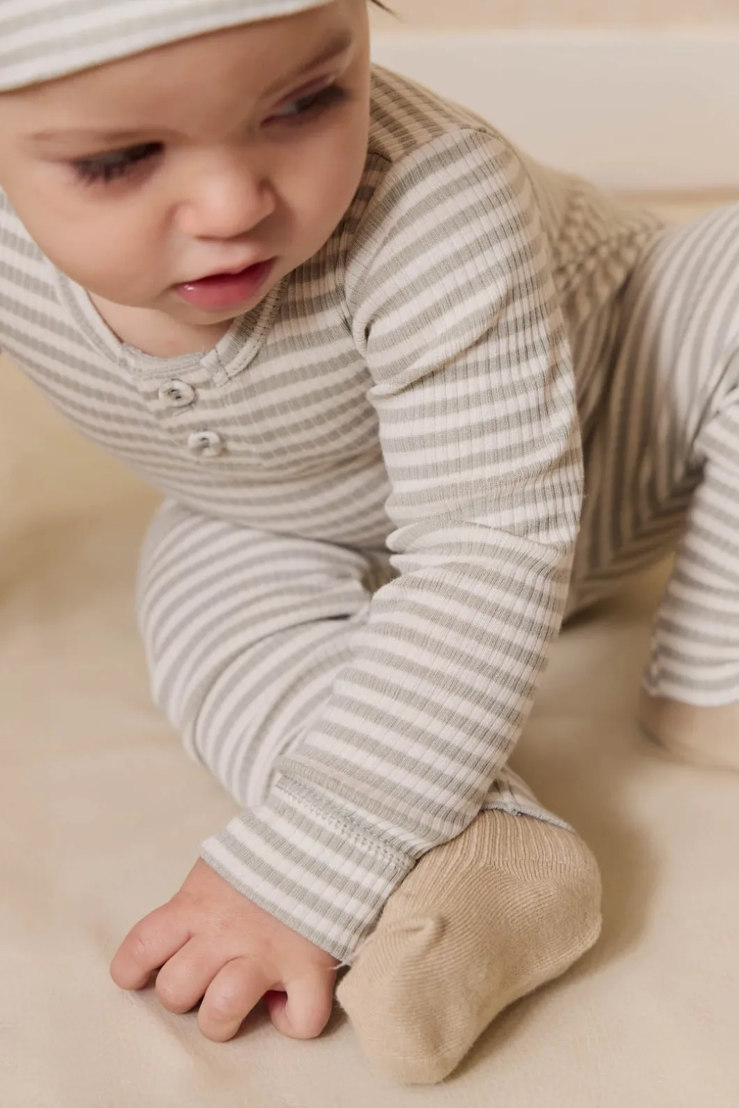 Classic Rib Sock - Biscuit