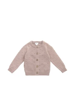 Dotty Cardigan - Dusky Rose