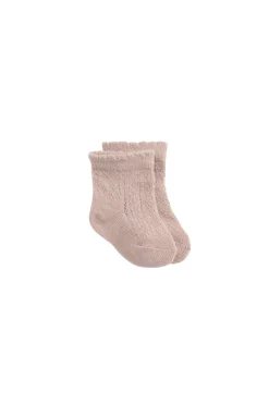 Emily Pointelle Ankle Sock - Dusky Rose