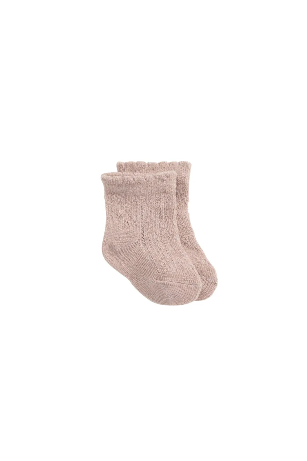 Emily Pointelle Ankle Sock - Dusky Rose