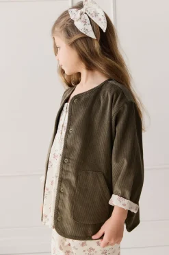 Esther Corduroy Jacket - Khaki/Selena Blush