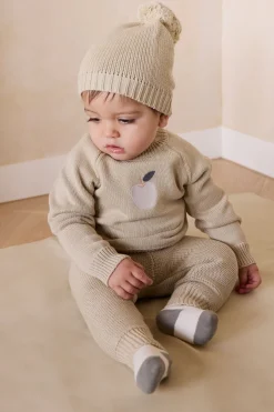 Ethan Jumper - Biscuit Jacquard Fresh Apple