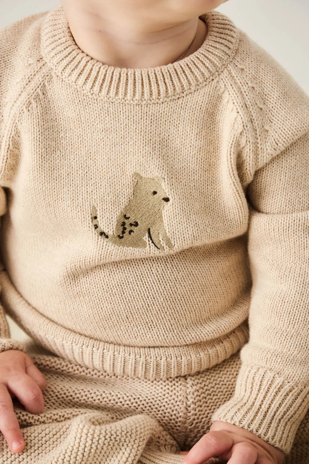 Ethan Jumper - Oatmeal Marle Leopard