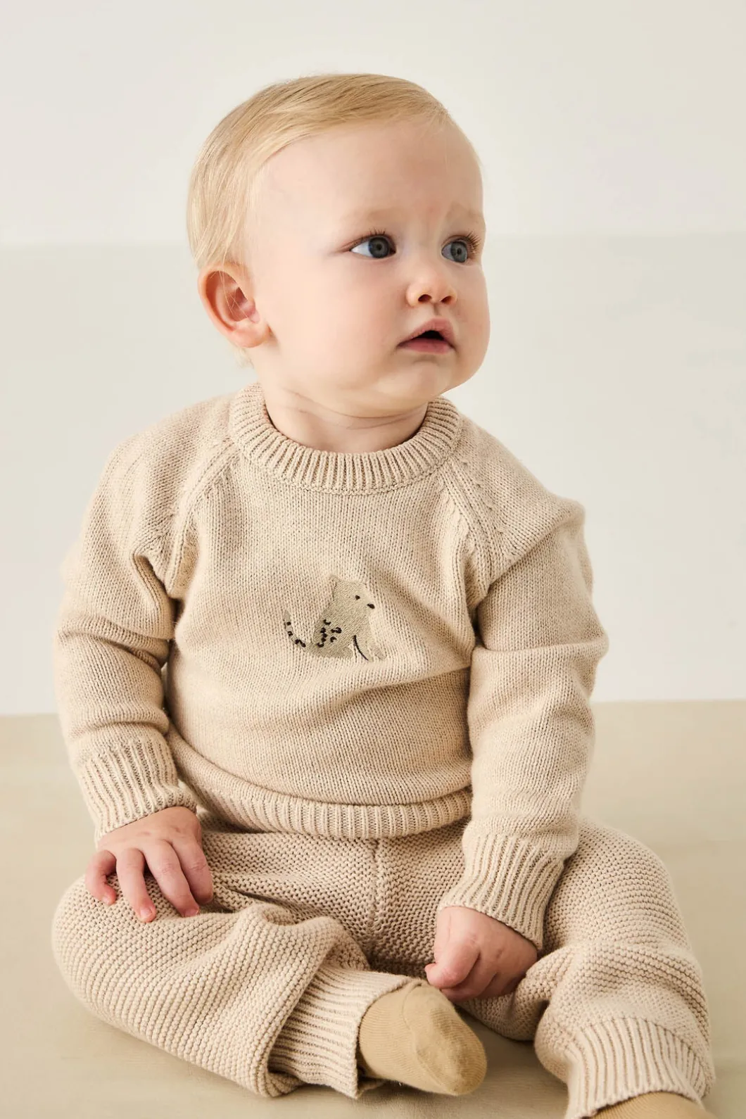 Ethan Jumper - Oatmeal Marle Leopard