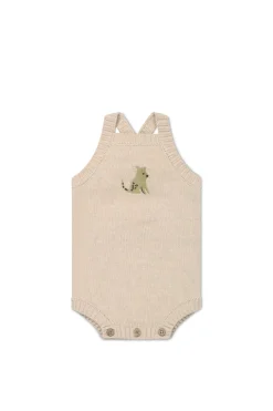 Ethan Playsuit - Oatmeal Marle Leopard