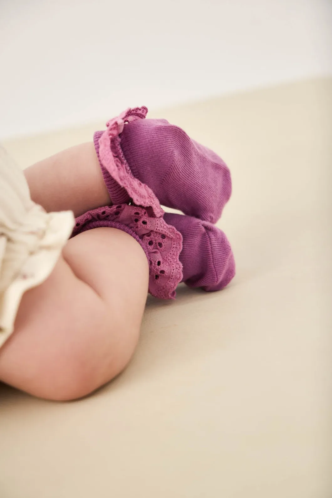 Frill Ankle Sock - Berry Jam