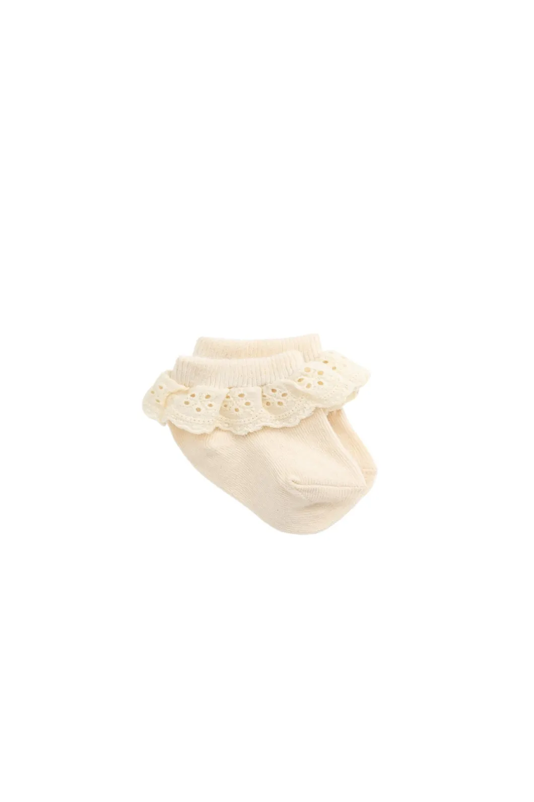 Frill Ankle Sock - Macadamia