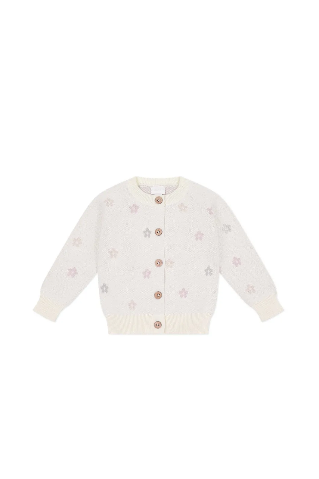 Harper Cardigan - Fifi Egret Jacquard
