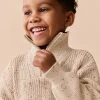 James Half Zip Jumper - Buff Fleck