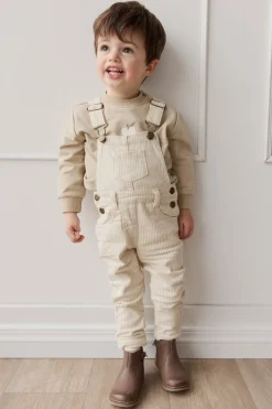 Jordie Overall - Fine Stripe Biscuit/Cloud