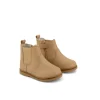 Leather Boot with Elastic Side - Bronzed