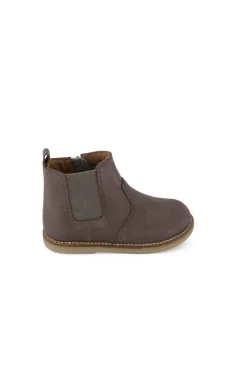 Leather Boot with Elastic - Pinecone