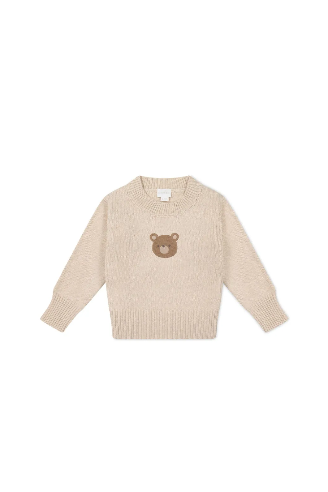 Leon Jumper - Oatmeal Marle Jacquard Bobbie Bear