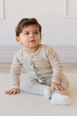 London Knitted Playsuit - Oatmeal Little Fawn Elk Fleck