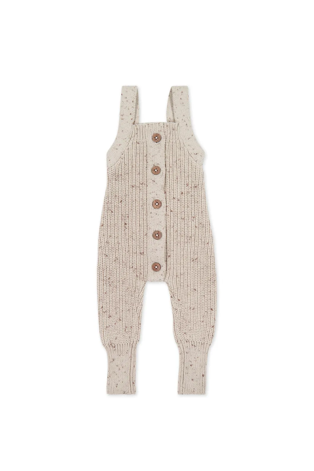London Knitted Playsuit - Oatmeal Little Fawn Elk Fleck