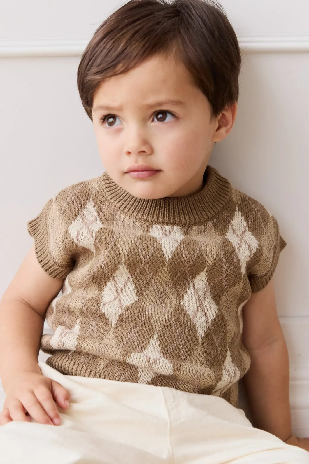 Marcus Knit Vest - Marcus Jacquard Pecan