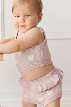 Molly Top - Heart Jacquard Ballerina Marle