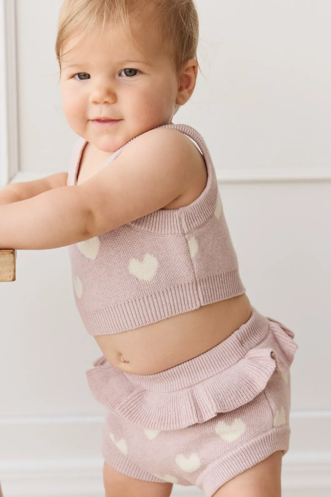 Molly Top - Heart Jacquard Ballerina Marle