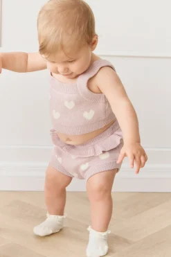 Molly Top - Heart Jacquard Ballerina Marle