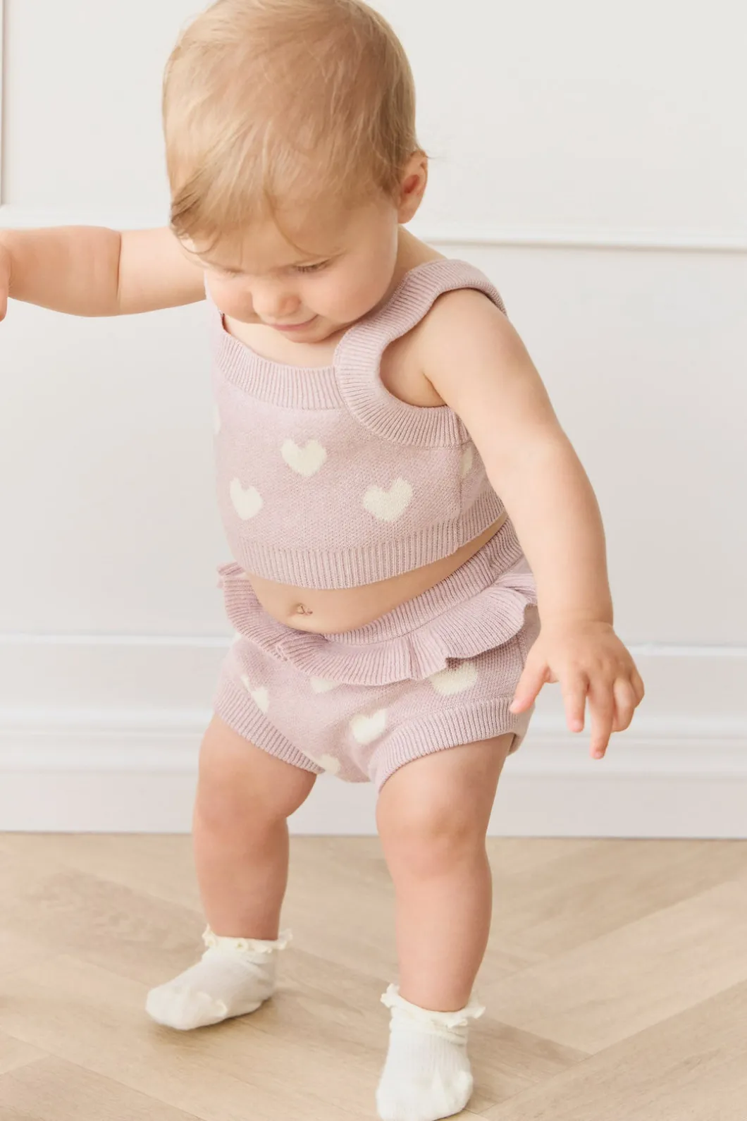 Molly Top - Heart Jacquard Ballerina Marle