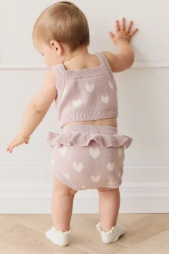 Molly Top - Heart Jacquard Ballerina Marle