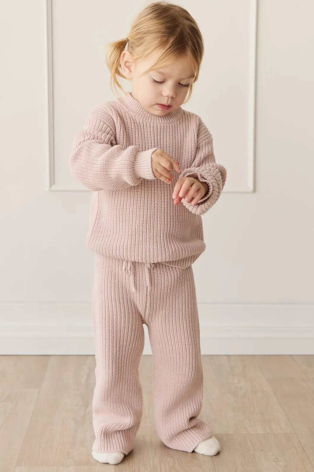 Morgan Knitted Pant - Pastel Marle